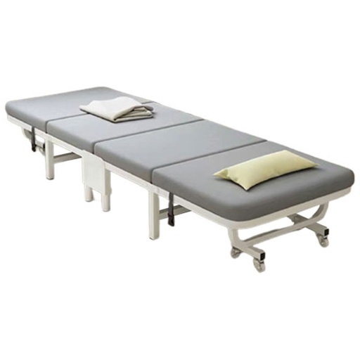 Foldable Bed, Grey-White, 85cm