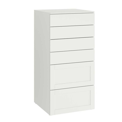 SMÅSTAD-PLATSA Chest of 6 Drawers White with Frame 60X55X123 cm