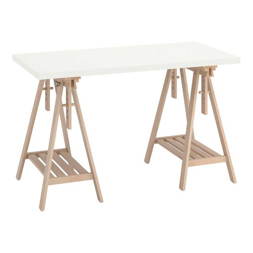 LAGKAPTEN - MITTBACK Desk White, Birch 120X60 cm