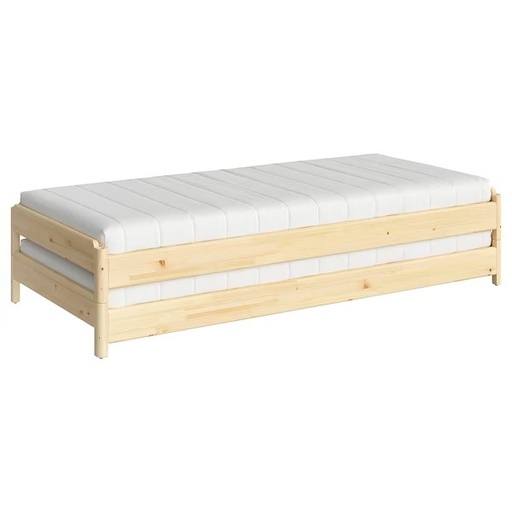 IKEA UTAKER stackable bed with 2 mattresses pine-Afjall firm 80x200 cm