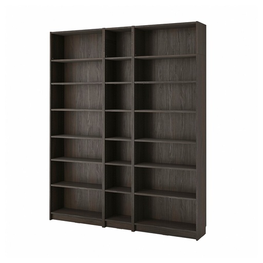 BILLY bookcase comb with extension units dark brown oak effect 200x237 cm