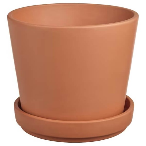 BRUNBAR plant pot with saucer outdoor terracotta 15 cm