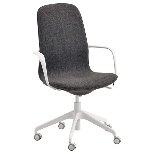 LANGFJALL conference chair with armrests Gunnared dark grey/white