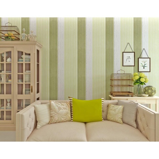 Light Green Background with White Stripes Pattern Wallpaper