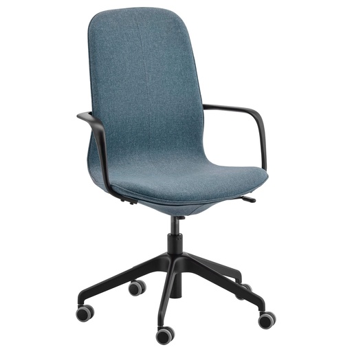 LANGFJALL conference chair with armrests Gunnared blue/black