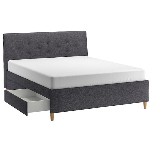 IDANAS upholstered storage bed Gunnared dark grey 180x200 cm