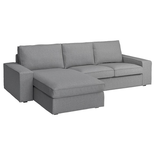 KIVIK 3-seat sofa with chaise longue Tibbleby beige/grey