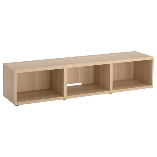 BESTA TV bench white stained oak effect 180x40x38 cm