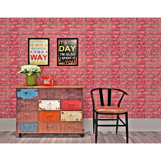 Faded Red Brick Pattern Wallpaper