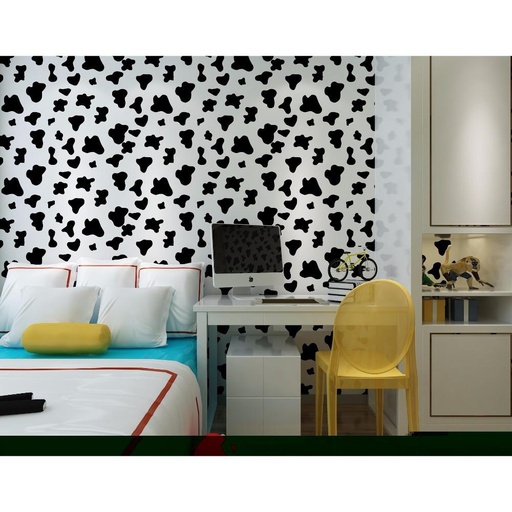 White Background with Different Small Black Pattern Wallpaper