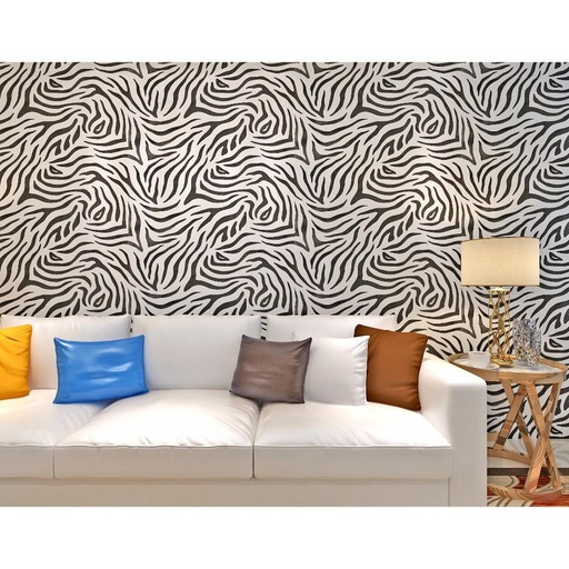 White Background with Black Stripes and Circles Pattern Wallpaper