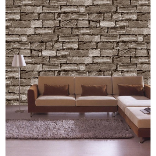 3D Light Brrown Brick Pattern Wallpaper