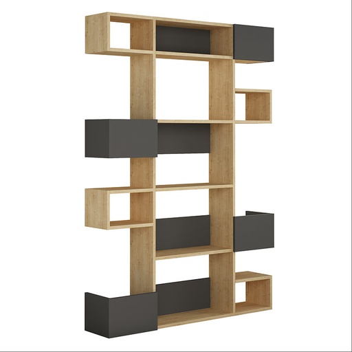 Orhangazi Bookcase - Oak - Anthracite