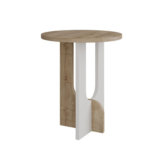 Antalya Side Table - Oak - White