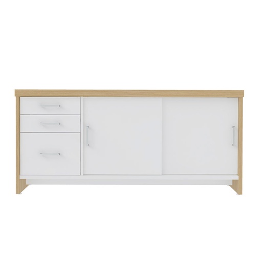  Alvorada Cabinet With Drawers II - Light Oak/ White