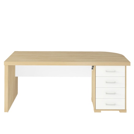  Alvorada Desk With Drawers II LD 1775x805 - Light Oak/ White
