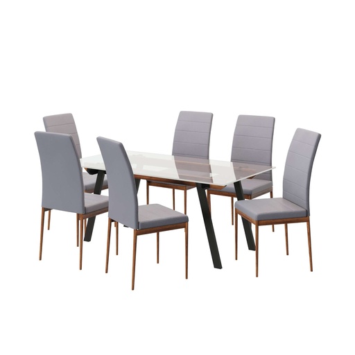 EDINBURGH 1+6 Dining Set, Grey