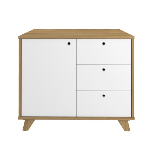  Luziania Cabinet with 1 Door and 3 Drawers - Elm/ White 