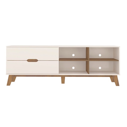 Recife Tv Stand - Off White/ Pine