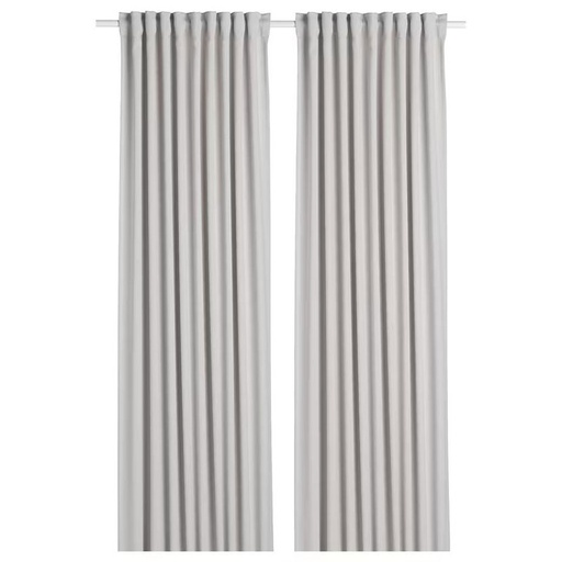 MAJGULL Block-Out Curtains, 1 Pair, Light Grey