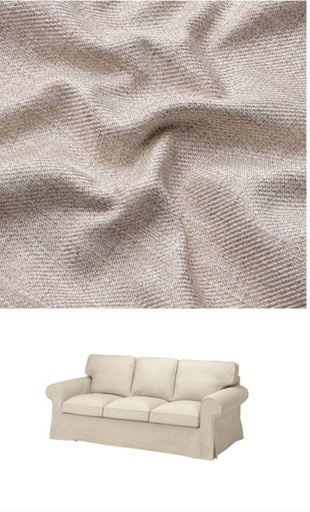 EKTORP cover for 3-seat sofa Kilanda light beige (cover only)