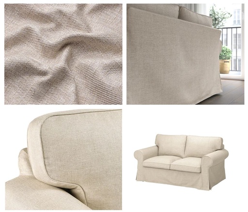 EKTORP cover for 2-seat sofa Kilanda light beige (cover only)